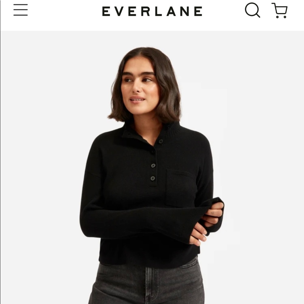 Everlane ReCashmere Button Mockneck Sweater